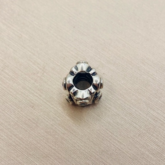 EUC Pandora 790369CZ Sterling Silver Ocean Wave Bead w/ Clear Zirconia Charm - Picture 9 of 10